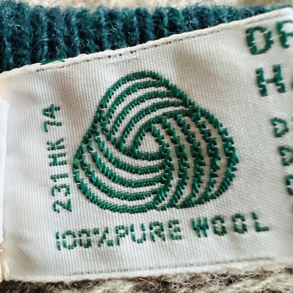 L.L. Bean *!00% Pure Wool* Beige & Brown Knitted Cozy Sweater - Womens Size XL - Picture 9 of 10